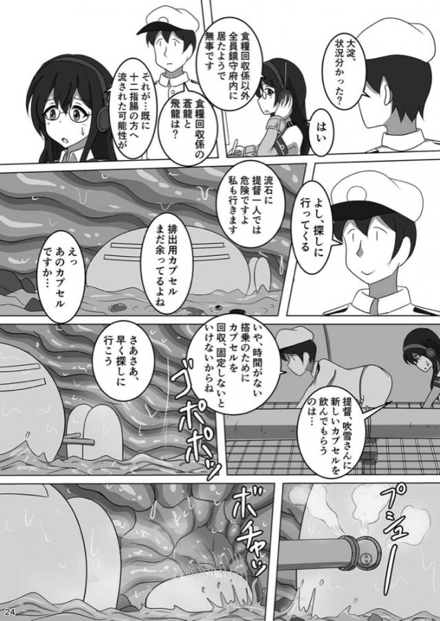 最近寒くて吹雪が暖かい場所に移住したいですねと話したら提督がそうしようと言い始め、吹雪の力を借りたいと言われ手伝うと言ってしまった吹雪が、ちっちゃくなったみんなを自分の体の中に入れることになるがうんことしてすぐに排泄されたｗ