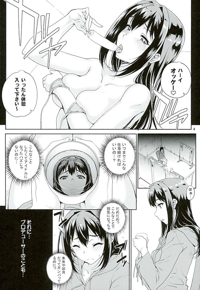 クールな凛がイメージビデオデビューすることになり、エッチな撮影をされながらこんなことをするためにアイドルになったんじゃないのにと弱気になるが、結果が出せてないプロデューサーが異動されるのを防ぐために美城常務にまんまとだまされて、いきなりビキニを脱がされた凛がAVデビューさせられる！